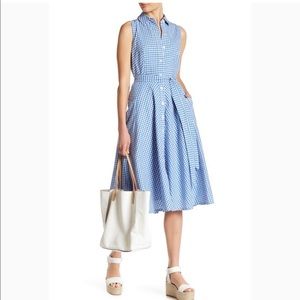 Chetta B Gingham Shirt Dress. Size 12